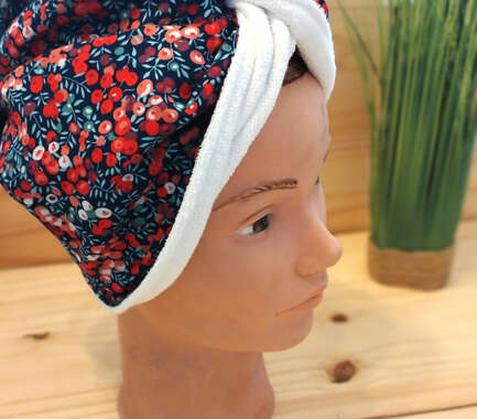 Turban de bain femme adulte fait main – serviette cheveux absorbante pour douche et piscine