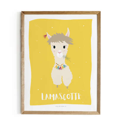 Affiche/Carte “LAMASCOTTE” – Illustration Lama par L’Atelier d’Armelle
