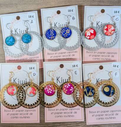 Les boucles d’oreilles anneau artisanales – Kiwi et compagnie