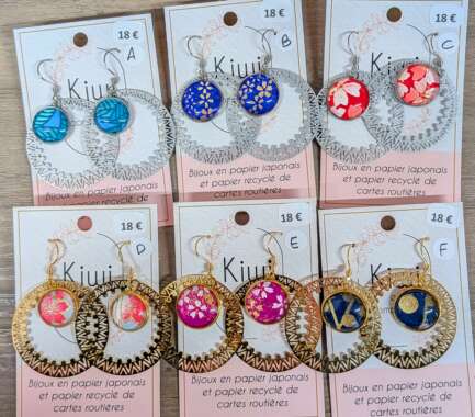 Les boucles d’oreilles anneau artisanales – Kiwi et compagnie