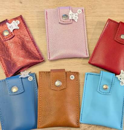 Étui à cartes push up en cuir véritable – Au Temps Du Cuir