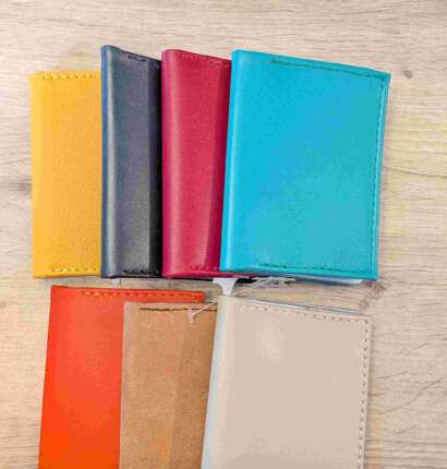 Porte-cartes en cuir véritable grande capacité – Au Temps Du Cuir