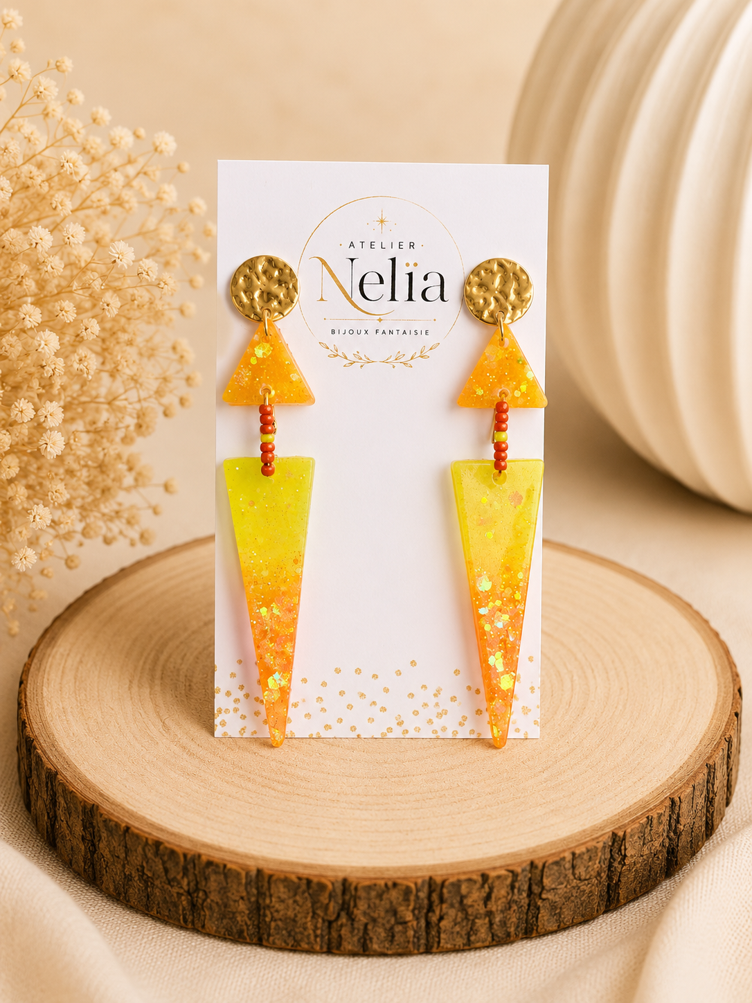 Boucles d'oreilles Flamme-Soleil d'été